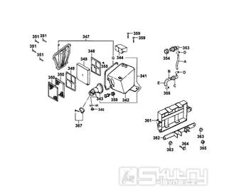 F14 Vzduchový filtr / Airbox - Kymco METEORIT CRUISER 125, ZING 125, Meteorit (ATU) CRUISER 125