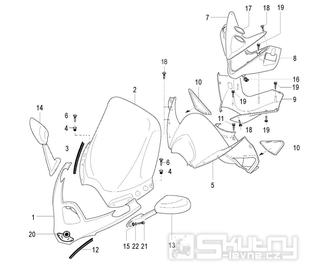 Přední horní kapotáž - Malaguti Spider Max GT 500 Euro 3