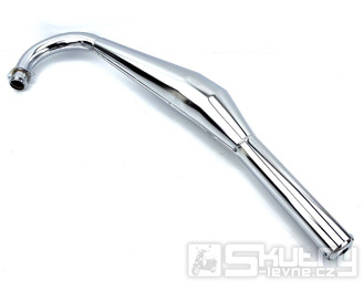 Závodní výfuk chromovaný s přírubou 32mm pro Hercules, DKW se Sachs 50/80ccm