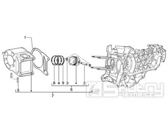 T4 Válec, pístní sada, těsnění válce - Gilera Runner VX 125 4T (ZAPM24100, ZAPM24000)