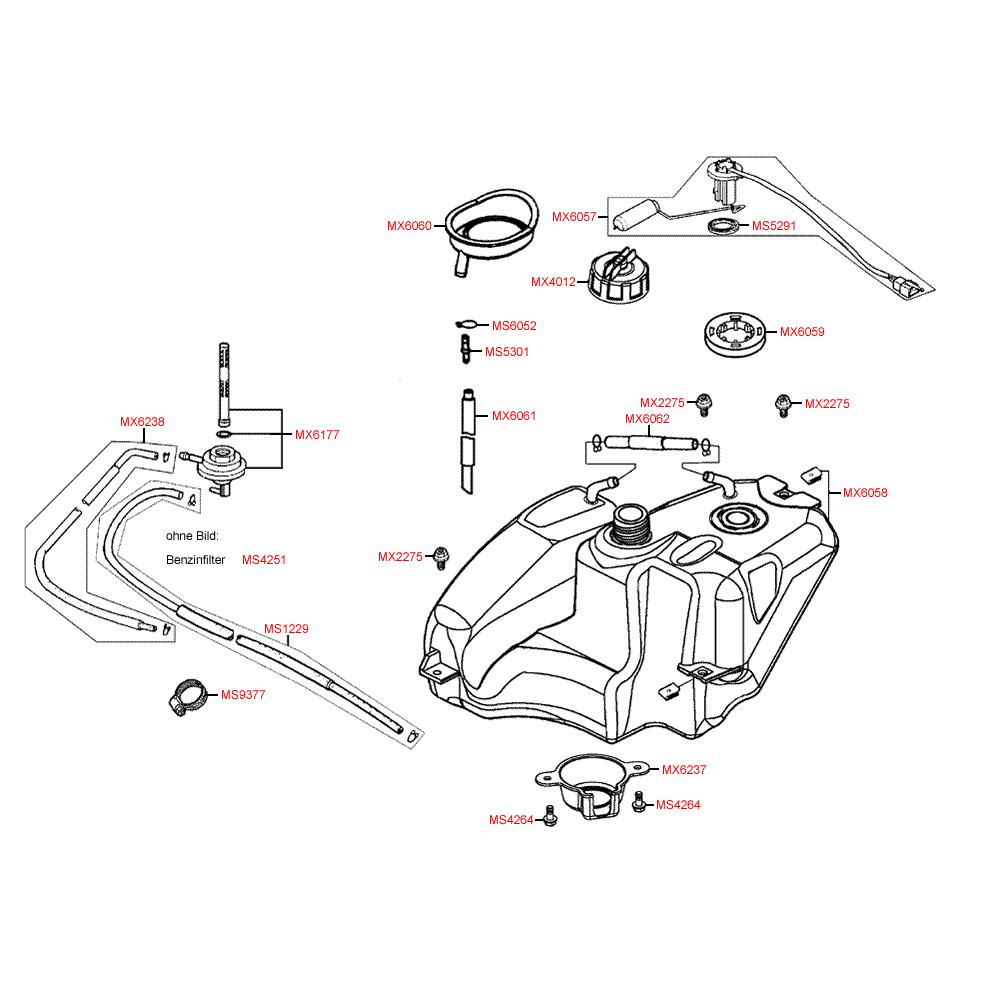 F10 Nádrž a palivové vedení - Kymco Super 9 AC 50