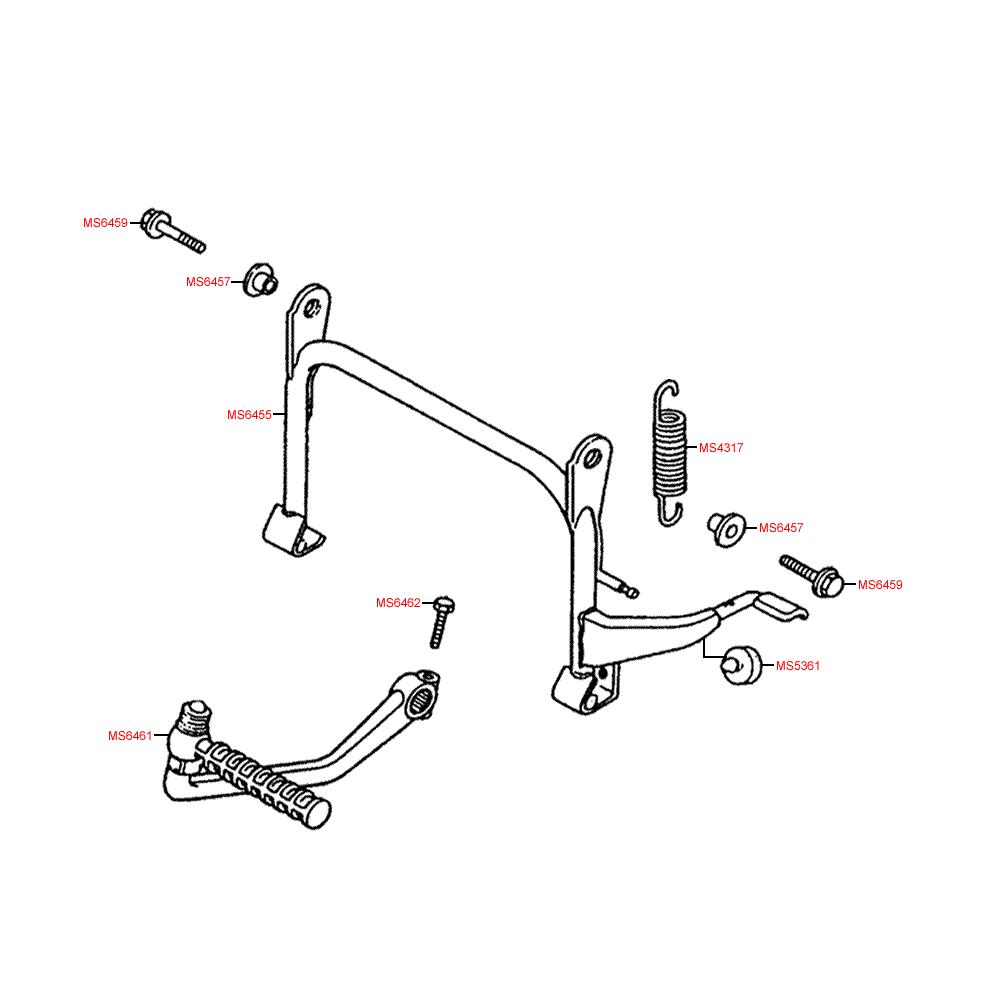 F15 Hlavní stojan / nakopávací páka - Kymco Heroism 125/150