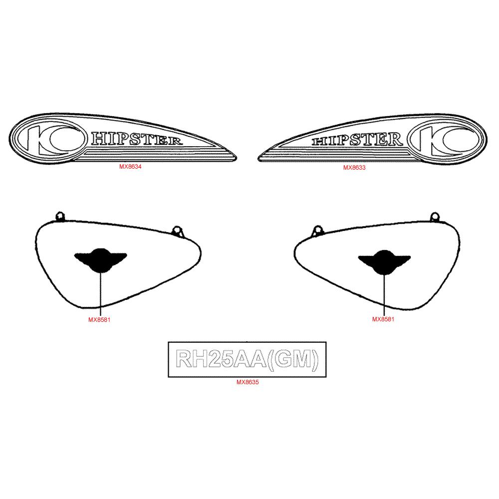 F25 Samolepky - Kymco - HIPSTER 125 4V