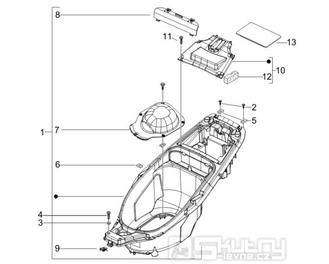 2.34 Podsedlový prostor pro přilbu - Gilera Runner 200 VXR 4T LC 2006 (ZAPM46400)