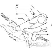 T33 Plynové lanko, zrcátko, přepínač světel - Gilera RK 50 (VTBC 08000 0001001)