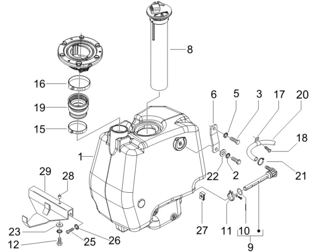 2.47 Palivová nádrž - Gilera Runner 50 SP 2008-2009 (ZAPC46100)