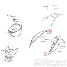 F12 Úložný prostor pro přilbu / zadní kapotáž - Kymco Agility 50 One 4T