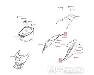 F12 Úložný prostor pro přilbu / zadní kapotáž - Kymco Agility 50 One 4T