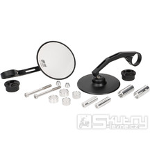 Sada zrcátek do konců řídítek Moto Nostra 1408, hliník CNC, kulatá Ø95mm, černá matná
