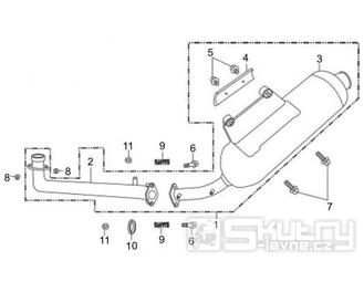 1.42 Výfuk - Gilera Oregon 250 2007-2009 (RGEYN25D5)