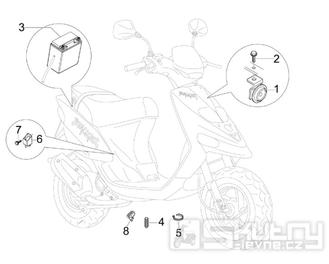 6.05 Baterie, houkačka, relé - Gilera Stalker 50 2T 2008-2011 (ZAPC40100, ZAPC40101)