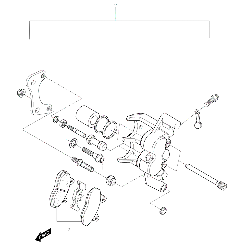 FIG47 Brzdový třmen zadní - Hyosung GT 250i NE