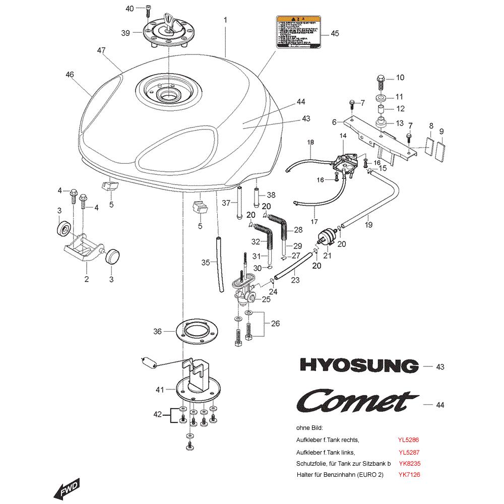 FIG30 Palivová nádrž - Hyosung GT 125 RF