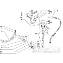 T31 Nožní brzdový pedál, hlavní brzdový válec, nádobka brzdové kapaliny - Gilera H@K Enduro 50ccm Morini do 2005 (VTBC08000...)