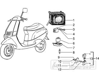 T40 Baterie, relé, pojistky - Gilera Easy Moving 50ccm 2T AC (SSP2T0001001...)