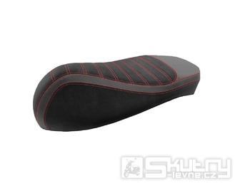 Potah sedadla černý s červeným prošíváním pro Vespa GTS 125, 300