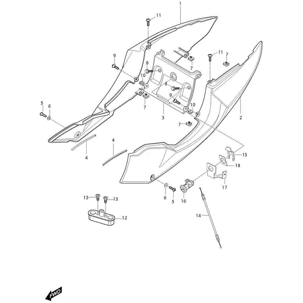 FIG33 Zadní kapotáž - Hyosung GT 125 RF