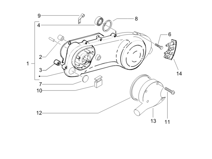 1.15 Kryt variátoru - Gilera Stalker 50 2T 2005-2006 (ZAPC40100)