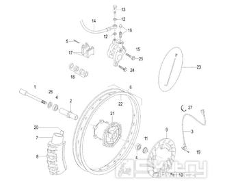 Přední kolo a brzdový systém - Malaguti X3M 125 Enduro VE4