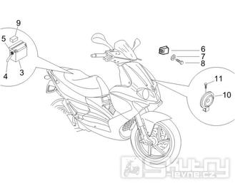 6.05 Baterie, houkačka, relé - Gilera Runner 50 PureJet 2005-2006 (ZAPC46200)