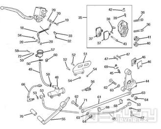 5.01 Brzdový třmen, nožní pedál, hlavní brzdový válec - Gilera SC 125 2006 (6H332629, VTHGS1A1A, VTHGS1A1B)