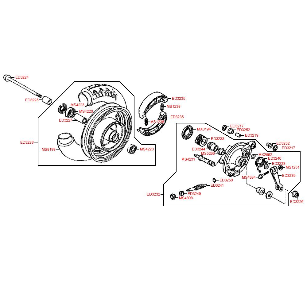 F07 Přední kolo s brzdou - Kymco DJ 50 SA10AA