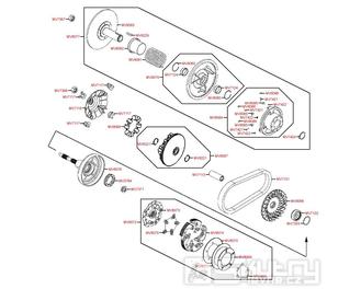 E06 Variátor kompletní - Kymco MXU 450i LOF LC90CE