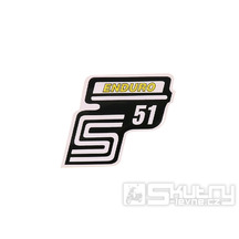 Nápis S51 Enduro samolepicí fólie žlutá pro Simson S51 / S51 Enduro