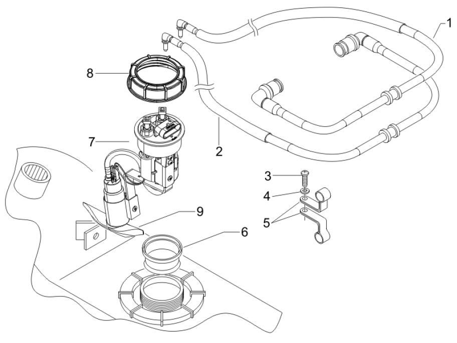 2.53 Palivový systém - Gilera Nexus 500 4T LC 2006-2008 (ZAPM35200)