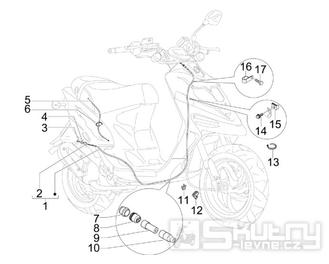 5.03 Brzdové lanko, rozdělovač, lanko plynu - Gilera Stalker 50 Naked 2008 (UK - ZAPC40102)