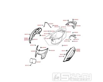 F14 Zadní kapotáž / úložný prostor pro přilbu - Kymco YUP 50