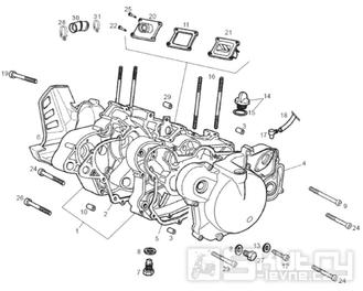 65.20 Skříň klikové hřídele, příruba sání - Gilera RCR 50 od roku 2011, D50B0 (ZAPABA01)