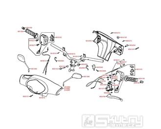 F03 Gripy / zrcátka / řídítka / kapotáž řídítek - Kymco YUP 50