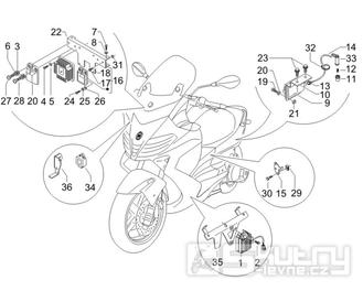 6.06 Regulátor napětí, zapalovací cívka a kabel - Gilera Nexus 500 4T LC 2006-2008 (ZAPM35200)