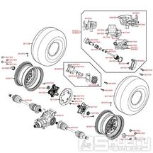 F08 Zadní kola s brzdou - Kymco MXU 450i LOF LC90CE