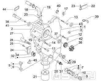 1.23 Kryt magneta dobíjení, olejový filtr - Gilera Nexus 500 SP 4T LC 2006-2007 (ZAPM35200)