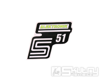 Nápis S51 Elektronik samolepicí fólie neonově žlutá pro Simson S51 / S51 Enduro