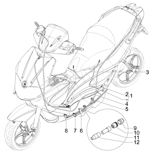 5.03 Plynové lanko, rozdělovač - Gilera Runner 50 PureJet ST 2008 (ZAPC46200)