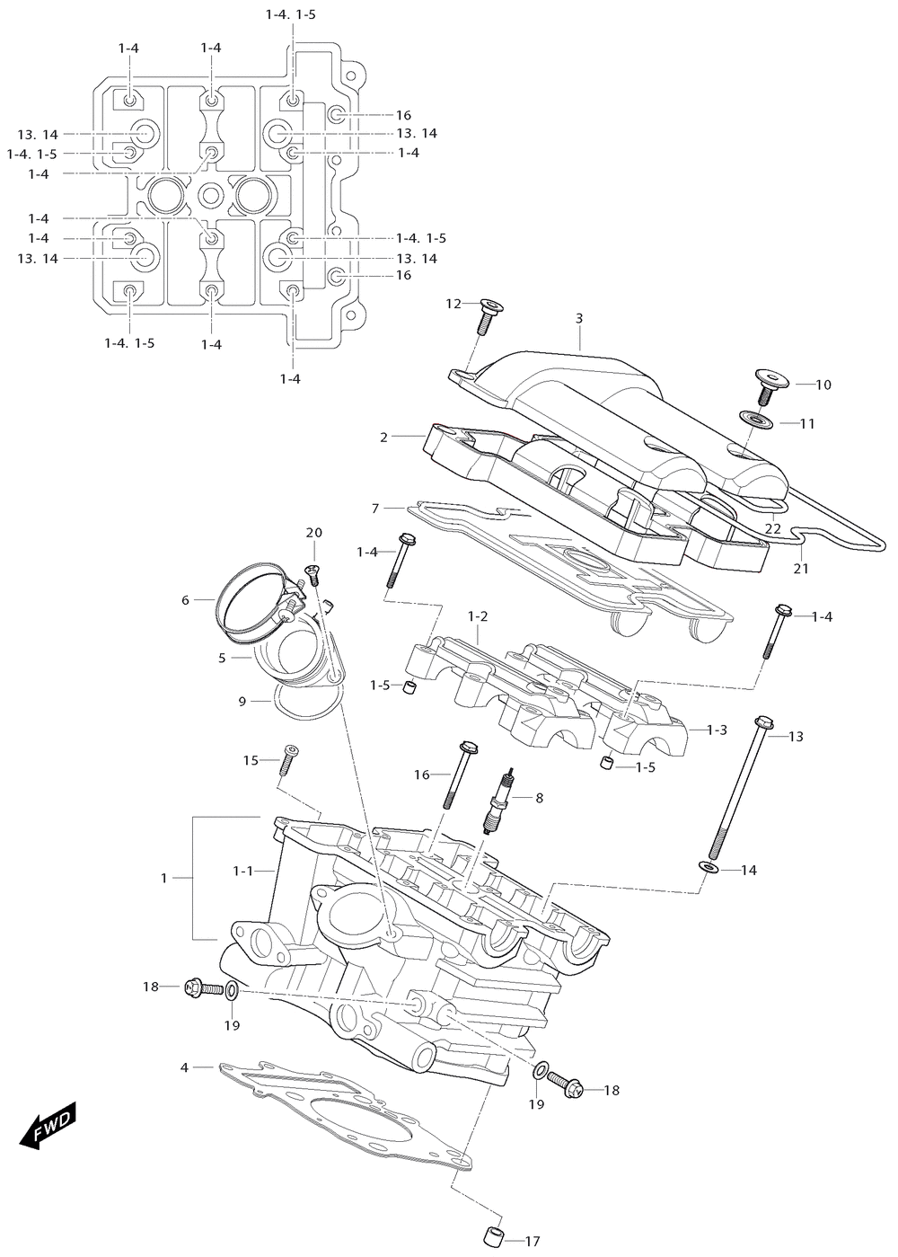 FIG01h Hlava válce zadní - Hyosung GV 125M C Aquila