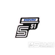 Nápis S51 Enduro samolepicí fólie modrá pro Simson S51 / S51 Enduro