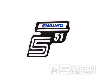 Nápis S51 Enduro samolepicí fólie modrá pro Simson S51 / S51 Enduro