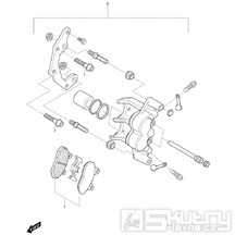 44 Levý přední brzdový třmen - Hyosung GV 650i E