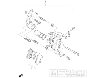44 Levý přední brzdový třmen - Hyosung GV 650i E