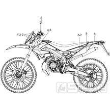 66.26 Polepy, samolepky, znaky - Gilera RCR 50 od roku 2013, D50B0