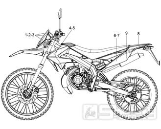 66.26 Polepy, samolepky, znaky - Gilera RCR 50 od roku 2013, D50B0