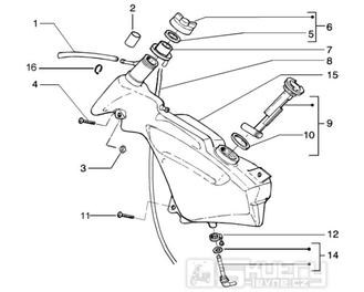 T32 Palivová nádrž - Gilera Runner Purejet 50 1998-2005 (ZAPC36100)