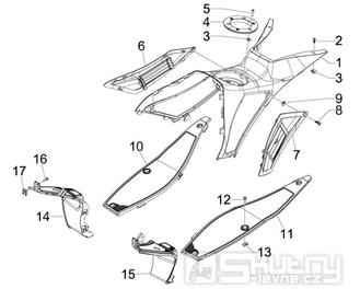 2.31 Středový plast, stupačky - Gilera Runner 50 SP 2008-2009 (ZAPC46100)