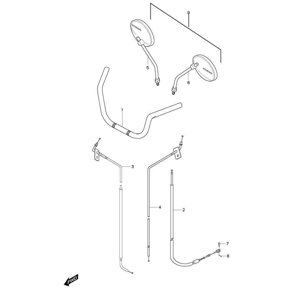 FIG39 Řídítka / Zrcátka / Lanka - Hyosung GV 125M C Aquila