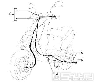 T37 Náhon tachometru, brzdové lanko - Gilera Stalker 50 do roku 2005 (ZAPC13000...)