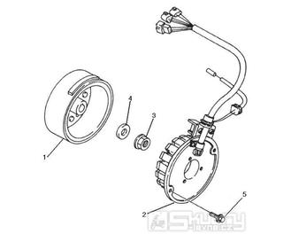 1.21 Magneto dobíjení - Gilera SC 125 2006 (6H332629, VTHGS1A1A, VTHGS1A1B)